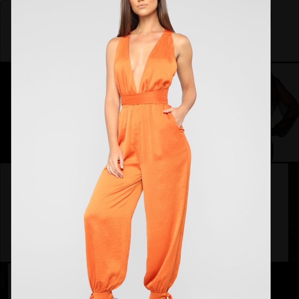Tangerine jumpsuit from fashion nova